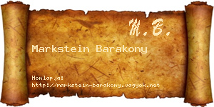 Markstein Barakony névjegykártya